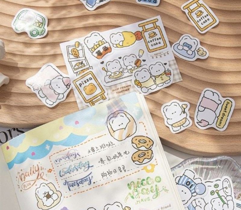 Chất liệu dùng để in sticker gấu cute phổ biến