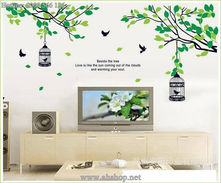 Mẫu in decal dán tường phòng khách sáng tạo