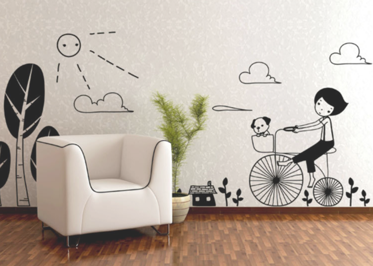 Mẫu in decal dán tường độc đáo