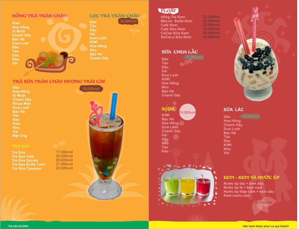 thiết kế mẫu menu trà sữa thiết kế mẫu menu trà sữa