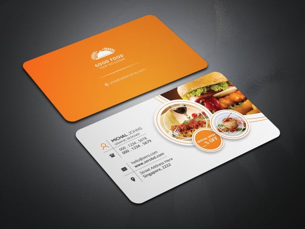 Mẫu card visit đẹp cho các đơn vị kinh doanh ẩm thực