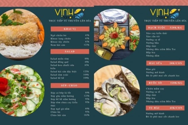 menu hải sản đẹp chất lượng