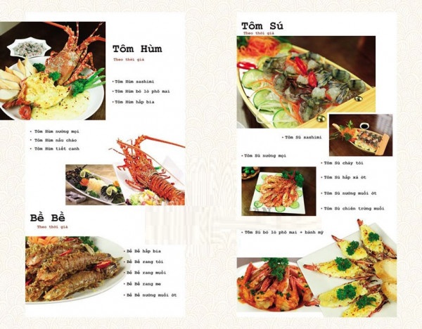 in ấn menu hải sản chất lượng