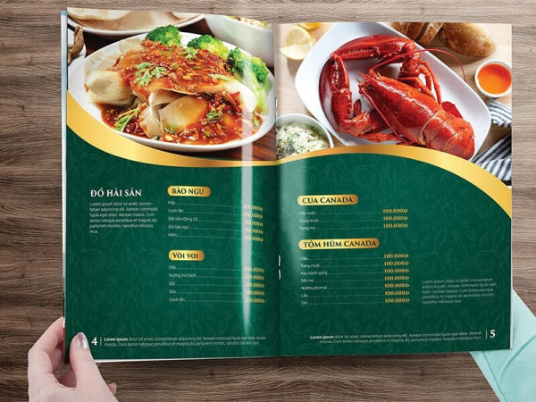 mẫu menu đẹp cho quán ăn giá rẻ