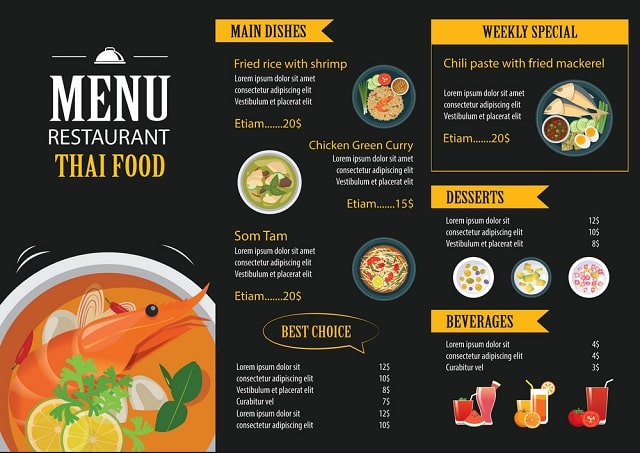 mẫu menu đẹp cho quán nhậu thu hút