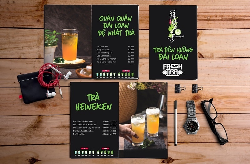 mẫu menu đẹp cho quán trà sữa tại tphcm