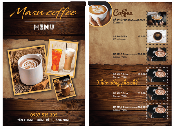 mẫu menu cafe