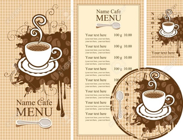 mẫu menu cafe thiết kế sang trọng