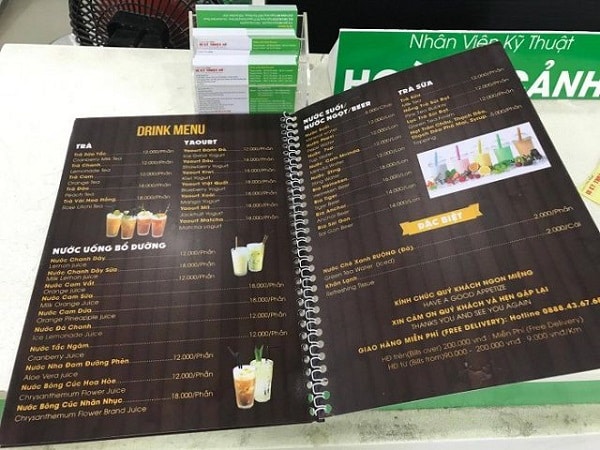 mẫu menu cafe thu hút