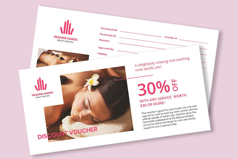 Mẫu voucher spa cao cấp