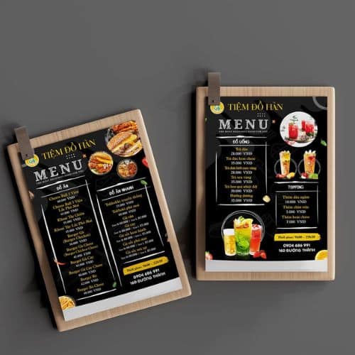 Mẫu menu có thiết kế đẹp - Mẫu 12