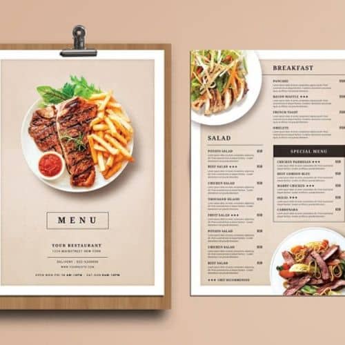 Mẫu menu có thiết kế đẹp - Mẫu 13