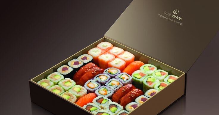 in hộp giấy đựng sushi kimbap