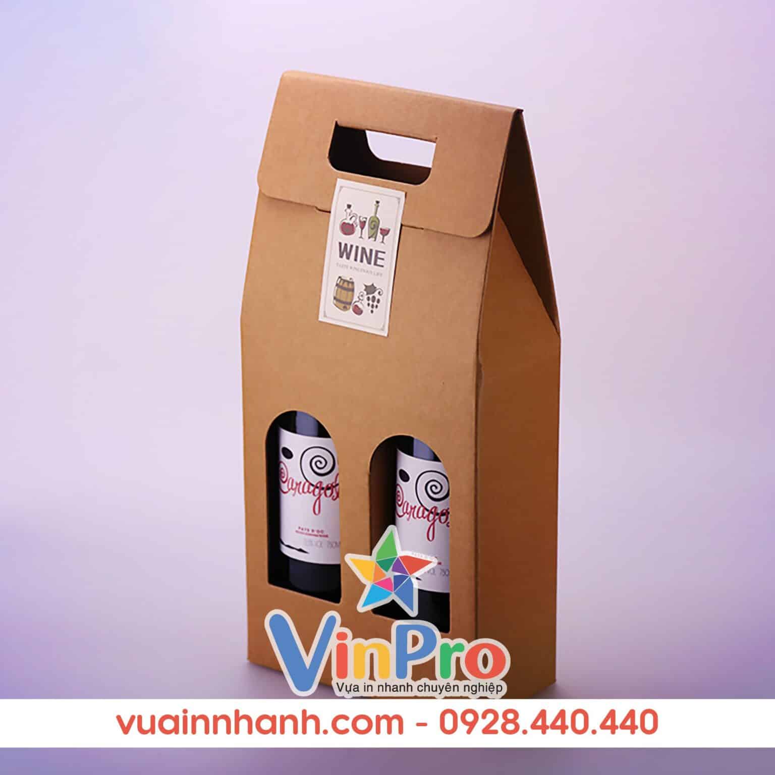 Hộp Giấy Đựng Rượu Vang Sang Trọng, Làm Quà Tặng