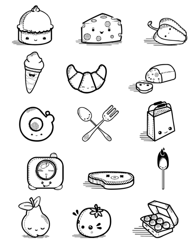 60 hình vẽ sticker đồ ăn cute hình đồ ăn cute