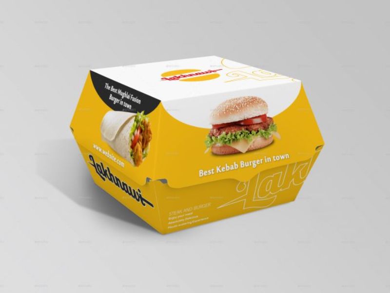 Mẫu bao bì giấy đựng hamburger - 3