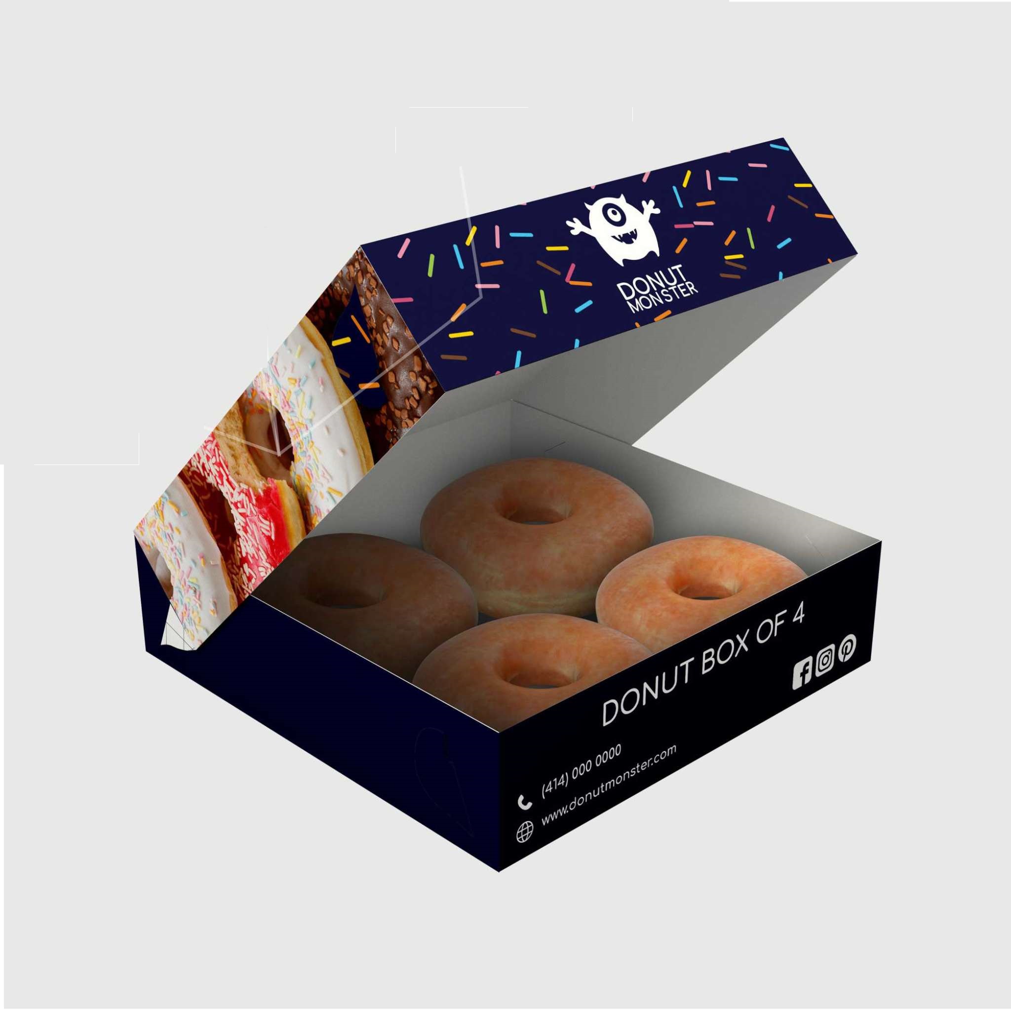 Mẫu Hộp giấy đựng bánh donut - 8