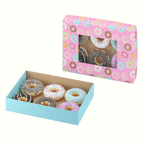 Mẫu Hộp giấy đựng bánh donut - 7