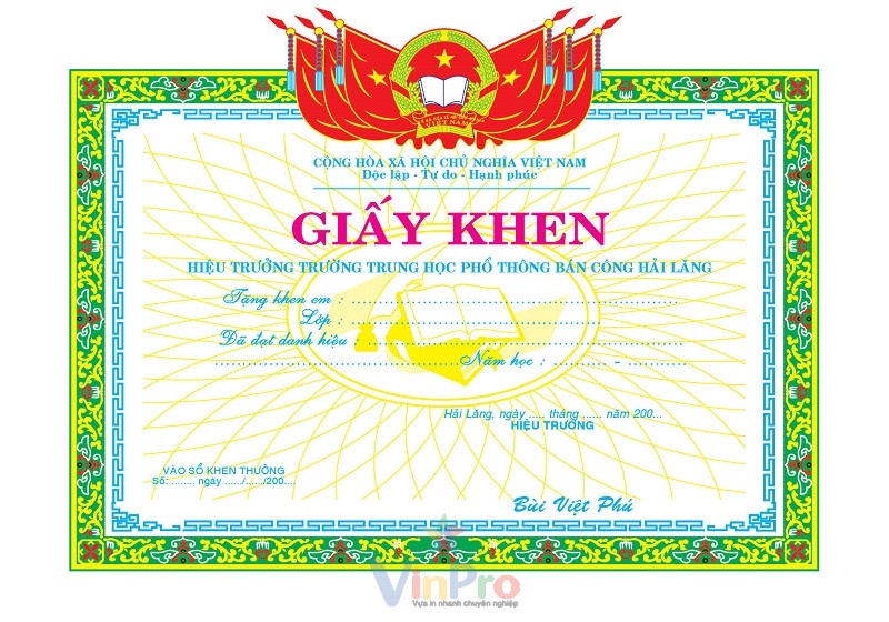 mẫu giấy khen - 9