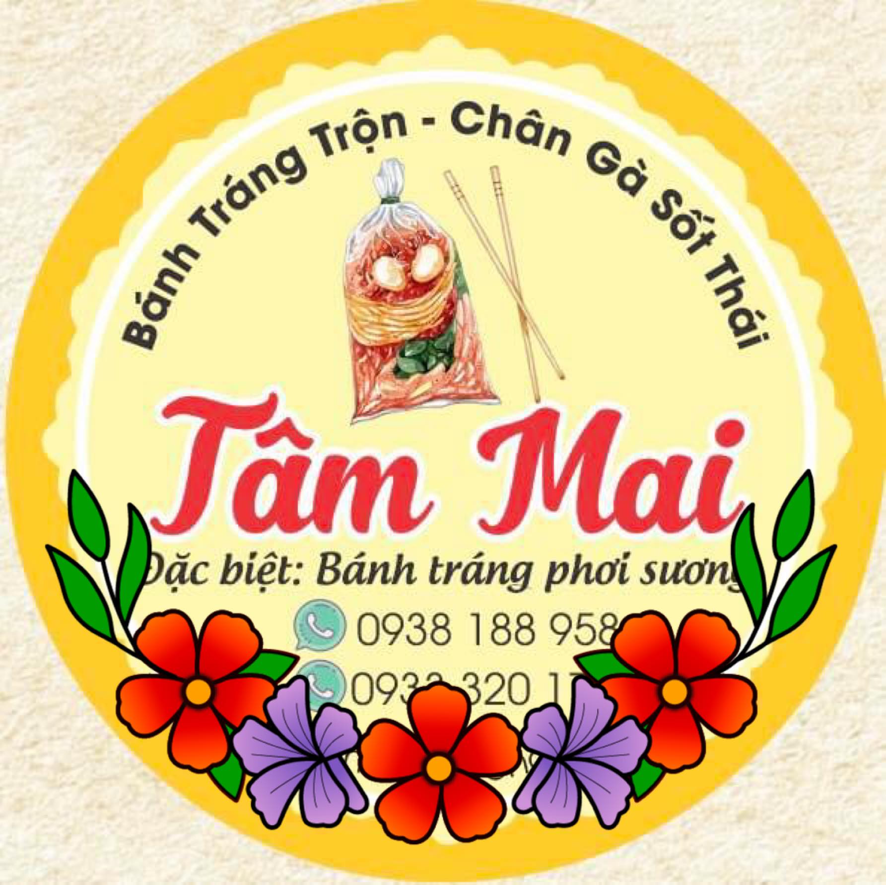 Logo bánh tráng trộn thực tế