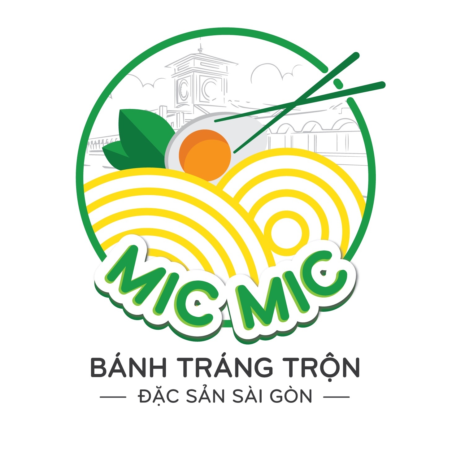 Logo bánh tráng hình và chữ