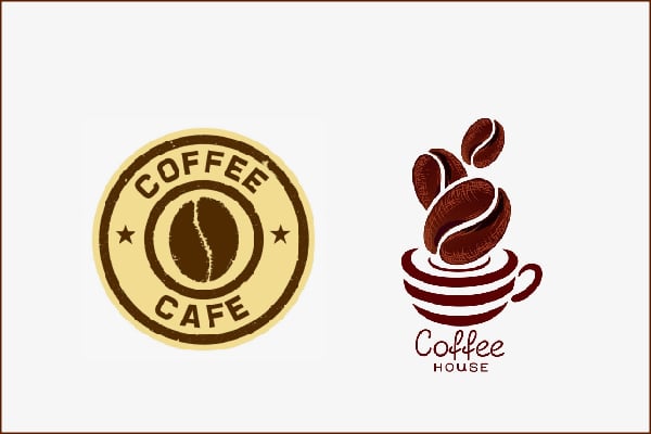 Mẫu logo hình hạt cafe - 3