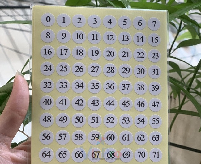 in decal số thứ tự, sticker số thứ tự giá rẻ, mọi số lượng tại In Nhanh VinPro