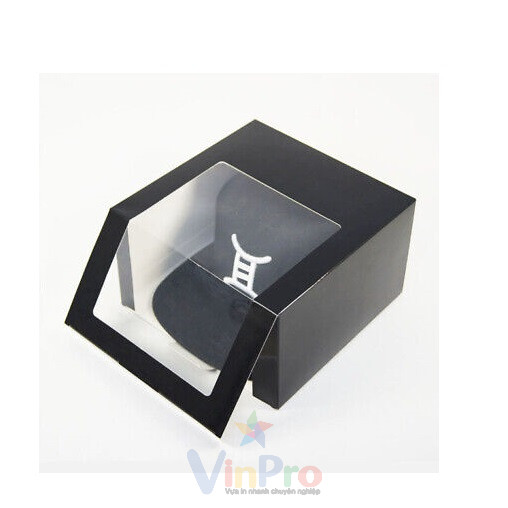 Mẫu hộp carton đựng nón mũ có mặt kính
