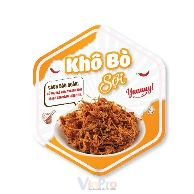 Mẫu tem dán khô bò hình lục giác