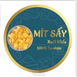 Mẫu tem nhãn dán mít sấy hình tròn, ép kim