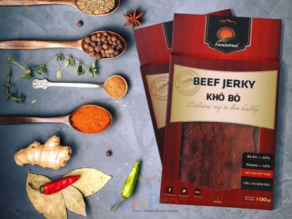 Mẫu hộp giấy đựng bò khô cửa sổ mặt kính