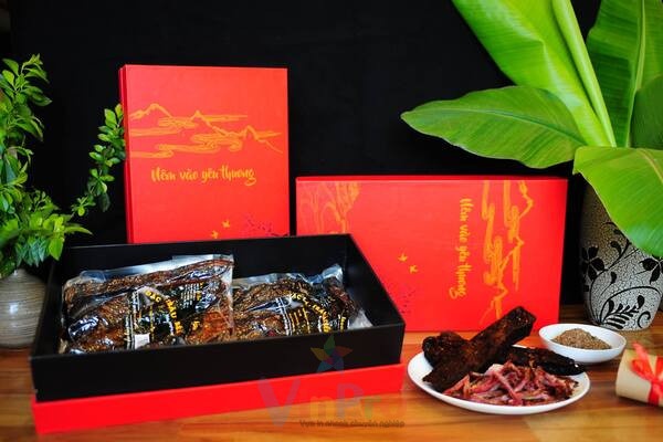 Mẫu hộp đựng khô bò thiết kế kiểu nắp rời
