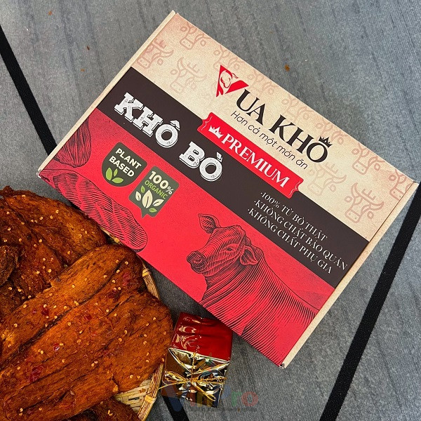Mẫu hộp giấy carton đựng bò khô kiểu nắp gài hông