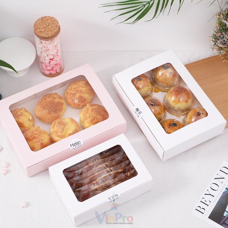Mẫu hộp giấy Ivory đựng bánh cupcake