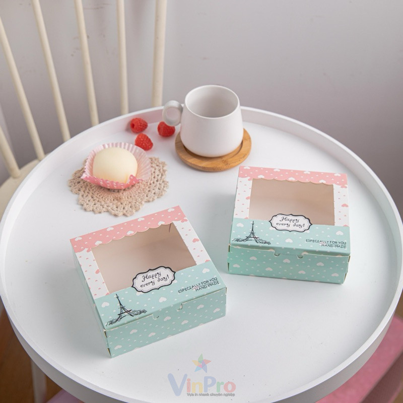 Mẫu hộp đựng bánh cupcake thiết kế đẹp, thu hút