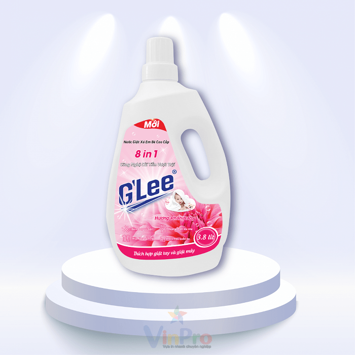 Mẫu tem nhãn decal dán nước giặt GLee