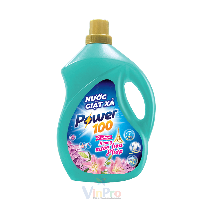 Mẫu tem nước giặt hình giọt nước