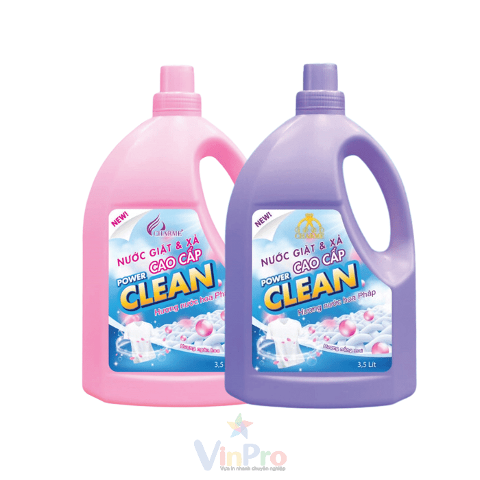 Mẫu tem decal dán nước giặt Clean