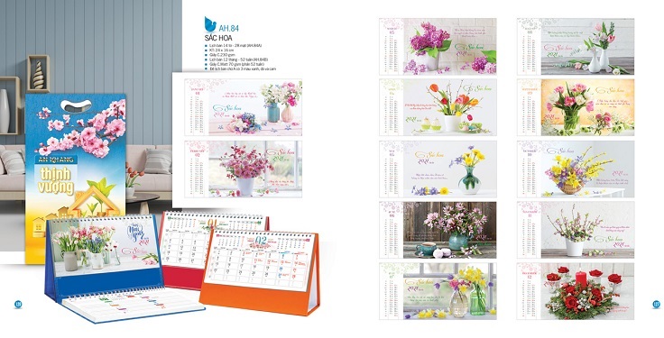 kích thước lịch để bàn chữ A