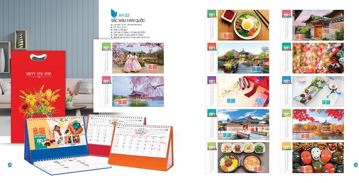 In lịch để bàn chữ A chất lượng, thiết kế theo yêu cầu, giá rẻ tại In Nhanh VinPro