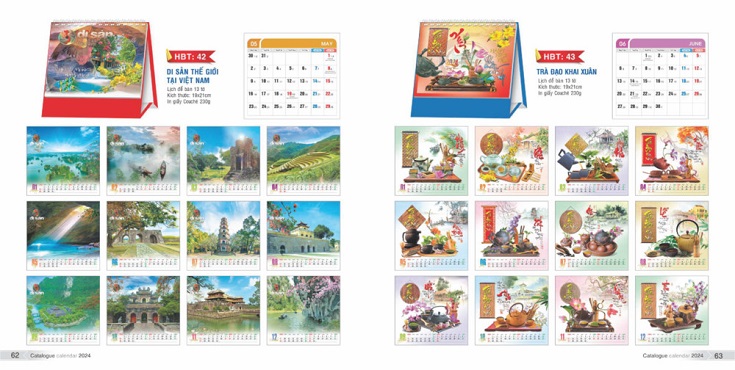 Chi phí in lịch để bàn chữ A là bao nhiêu?